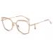 Firmoo 2023 Cat Eye Blue Light Blocking Glasses with Gemstone Pendantm for Women UV400 Protection Eyewear Blue Light Filter Glasses for Computer Pink Gold Pink Gold 0.0 x