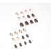 French Tip Press on Nails - Short Press On Nails with Nail Tips BrownBrown coffee colored fake nails with almond shaped design press on nails Acrylic False Nails Cute Artificial Nails - Buy Online on GoSupps.com