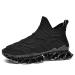 Poramea Mens Slip on Loafers Walking Tennis Shoes Laceless Running Blade Sneakers Mesh Trail Jogging Casual Athletic 12 Black