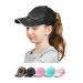 Glitter Distressed Mesh Girls Criss Cross Ponytail Hat for Kids High Messy Bun Ponycap Crisscross-black