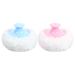 Lot de 2 Houppettes Poudre B b 8 CM Ultra Douces en Peluche Applicateurs R utilisables pour Poudre de et Soins Peau D licate Couleurs Bleu Clair et Rose P le Usage