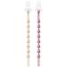 Beboan silicone pacifier chain for girls 2 pieces of BPA-free baby pacifier chain set with lock for bite toys for bite toys baby party (purple beige) purple /beige