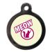 PS Pet Tags - Cute Cat ID Tags - Cartoon Meow Design - Zinc Alloy Metal - Small (24mm) Personalised On Reverse - Cat Name Address Identity Tag - Made in UK