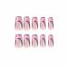 Foccna Pink Medium Long Press on Acrylic Fake Nails - 24pcs Square French Cartoon False Nails for Women and Girls - Buy Online on GoSupps.com