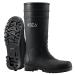 HISEA Men's Steel Toe Rain Boots PVC Rubber Boots, Waterproof Garden Fishing Outdoor Work Boots, Durable Slip Resistant Knee Boots for Agriculture and Industrial Working 10 Black