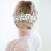 Sujhyrty Bride Leaf Bridal Hair Comb Pearl Wedding Hair Piece Rhinestone Hair Accessories for Women and Girls - Buy Online on GoSupps.com
