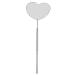 Lash Mirror Heart Shaped Lash Mirror Professional Portable Stainless Steel Makeup Eyelash Mirror for Lash Extension(Silver)
