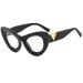 Anti UV Reading Glasses Cat-Eye Eyeglasses Computer Readers HD Blue Light Blocking Flat Light Mirror for Women/Men +350 Black