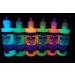 4 Ounce Set Glow in the Dark Luminous Fluorescent Fabric Paint for Fabrics & Art with DIRECTGLOW Keychain UV Light