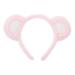 Lurrose Bear Ears Headband Fluffy Bear Ears Hairband Animal Ears Headwear for Makeup Washing Face Cosplay Party Pink White