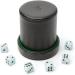 Luck Lab Black Leather Dice Cup with Lid & 6 Matching Pearl Dice - Green Velvet Interior - Ideal for Board Games - Buy Online on GoSupps.com