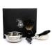 Pure black roof hair shaving brush 4 -set pieces in black contains ||Black Dachs hairbrush razor stainless steel bowl & free soap.
