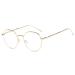 Metal Frame Retro Glass Frame Flat Mirror Decorative Glasses Classic Round Frame Glasses Clear Lens Glasses Color 1