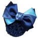 KDDOM Lady Bow Hair Bun Net Professional Woman Bowknot Decor Barrette Snood Net Hair Clip(Blue)