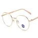 Zhenqi ladies oval frame fashion glasses ultra -echo anti -glare eye load glasses for gaming read students blue film light gold colors