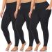 NEW YOUNG 3 Pack Plus Size Leggings with Pockets for Women High Waist Tummy Control Workout Yoga Pants XX-Large Plus Black/Black/Black