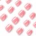 Pink French False Acrylic Stick on Nails - 24pcs Short Square Press On Nails with Elegant White Tips Design for Women and Girls - Buy Online on GoSupps.com