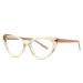 Fuqinqingoz tiredness alleviate cat eyes computer reader anti-blue light-reading glasses Stylish flat light lights (color: champagne size: +100) +100 champagne