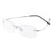 Rimless reading glasses super light titanium reading aid for women and men silver +1.50