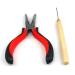 Accessotech pliers and pulling hook for hair extensions with silicone micro rings