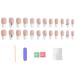 French Tip Press on Nail Long White Rhinestones Stick on Nail False Fake Nail with Glue for Women Girl Nail Art