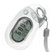 PE771 Walking 3D Pedometer with Clip and Strap | 7 Day Memory, Accurate Step Counter, Walking Distance Miles/Km, Calorie Counter, Target Goal, Active Time White with Holster/Belt Clip