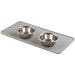 mDesign Small Square Pet Food and Water Bowl Mat - Waterproof Non-Slip Silicone Placemat for Dogs and Cats - Durable and Food Safe - Gray Linelle Collection - Buy Online on GoSupps.com