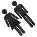 TEHAUX 1 pair Plates Modern Decore Bathroom The Metal Nameplate Toilet Universal Decor Restroom Miss 15x6.5cm Black