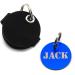 Dog brand pocket with push button engraving |Blue black red yellow |Made of synthetic leather |With a dog brand engraved on both sides |Diameter approx. 30mm |Space for the control brand (blue)