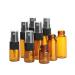 12 x Amber Glass Bottles with Black Nozzle & Clear Cap - Ideal for Makeup Perfume Cosmetics & Samples | International Shipping Available - Buy Online on GoSupps.com