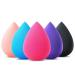 Beauty Makeup Sponge Set of 5 - Non Latex Soft Multi-colored Foundation Blending Sponges for Cream Powder and Liquid (Teardrop - Multicolor)