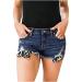 Denim Shorts Women High Waist Ripped Jeans Shorts Comfy Shorts Summer Shorts Distressed Going Out Cut Off Shorts X-Large F-dark Blue