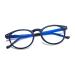 Koosufa fashion anti blue light reading glasses oval round spring hinge women men's reading girlfriends reading help visual help anti -fatigue glasses 1.0 1.5 2.5 3.0 3.5 4.0 1x dark blue 1.5 x