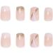 Square White French Press on Nails - 24 Piece Short False Nails with Gold Glitter | Nail Glue Included - Squoval Fake Nails for Women - Buy Online on GoSupps.com