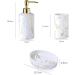 Shop Pochy Ceramic Marbling Bathroom Set - 4-Piece Light Gray Toilet Accessories | International Shipping Available - Buy Online on GoSupps.com