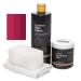 Furniture Clinic - Easy Leather Restoration Set - Leather Cleaner and Color Refreshment Balsam - Scratches Solvation Features - Car seats sofas clothing shoes and bags (Bordeaux)