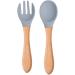 Baby Fork and Spoon Set - 4 Pcs Silicone Feeding Utensils for Easy Grip | Toddler Cutlery Kit for Kids | Children's Flatware Set for Infant Weaning 6-12 Months - Buy Online on GoSupps.com