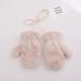 Kids Plain Winter Mittens | Thick Fleece Padded | Super Warm Ski Gloves with Anti-Lost String | Ages 3-8 | Pure Beige - Buy Online on GoSupps.com