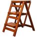 Brand Folding Ladder Stool Stairs 3-Step Solid Wood Stool Shoe Rack Household Save Space 2 Colors J0T0D1 (Color : B)
