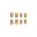 24Pcs Medium Square French Tip Yellow Flower Star Press on Nails | Acrylic False Nails for Women - Glossy Full Cover Design - Buy Online on GoSupps.com