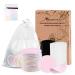 Washammable Sminking pads Reusable cotton pads Minoculars from bamboo (24 pieces + 2 with laundry bag + 2 headband Makeup remover PADS - super soft environmentally friendly no bacteria grows 28 -part set