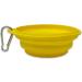 Silicone Dog Bowl with Carabiner - 250ml Portable Food & Water Bowl for Dogs & Cats - Yellow - Buy Online on GoSupps.com