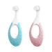 2PCs baby toothbrush extra soft toothbrush with 10 000 soft floss bristles for gum care for age 0-3 years old (blue and pink)