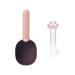 Lanyihome Multifuctional 2 in 1 Small Silicone Pet Food Can Spoon Mini Spatula + Plastic Pet Cat Food Scoop with Bag Sealing Clip Handle for Dogs and Cats Birds white + pink