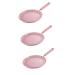 Milisten 3 Pcs Maifan Stone Pan Halberd Pot Metal Frying Kitchen Cookware Egg Omelet Pan Mini Stove Handle Frying Pan Skillet Mini Pancake Griddle Non Ceramics Aluminum Alloy with Cover 35X18.5CMx3pcs Pinkx3pcs