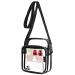 HWKJMY Clear Crossbody Purse Bag, Clear Bag Stadium Approved for Concerts, Festivals, Sports Events Black