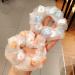 KDDOM 2 PCS Embroidery Tulle Flower Hair Scrunchie Set - Vintage Hair Loop for Girls and Women (Pink Blue) - Buy Online on GoSupps.com