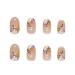 RikView Medium French Tip Press-on Nails with Flowers Almond Design - Nude Almond Fake Nails for Women - Buy Online on GoSupps.com