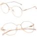 Metal Reading Glasses for Women - Modern Anti Blue Light Computer Readers | Gold - Size 1.5+ - Buy Online on GoSupps.com