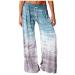 Womens Wide Leg Sweatpants Leggings Gradient Tie-dye Printed Elastic Slim Waist Loose Lounge Sport Trousers